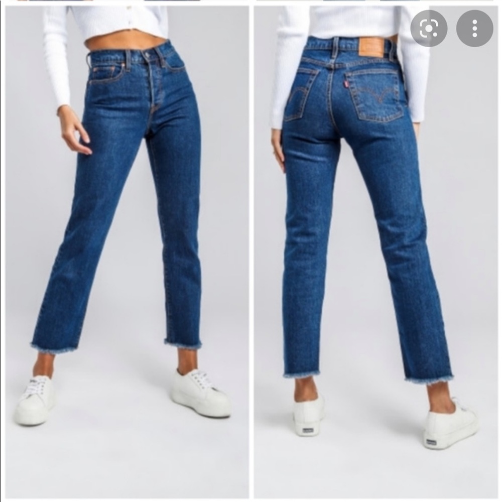 Levis Wedgie straight raw edge hem button fly size 28